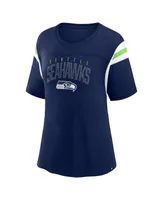 Women's Fanatics College Navy Seattle Seahawks Classic Rhinestone T-shirt