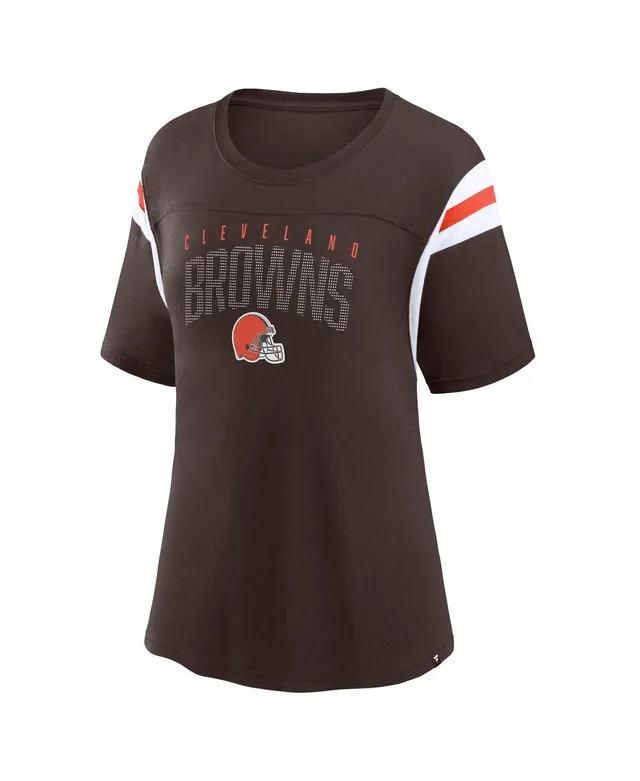 Women's Fanatics Branded Brown Cleveland Browns Shine Time V-Neck T-Shirt