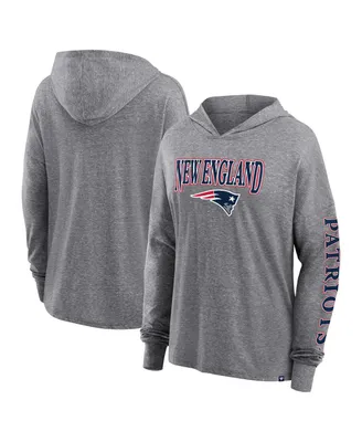 Women's Fanatics Heather Gray New England Patriots Classic Outline Pullover Hoodie