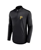 Men's Fanatics Black Pittsburgh Pirates Quarterback Quarter-Zip Top