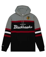 Men's Mitchell & Ness Black, Gray Chicago Blackhawks Head Coach Pullover Hoodie