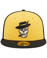 Men's New Era Yellow Inland Empire 66ers Theme Nights Inland Empire Pachucos 59FIFTY Fitted Hat