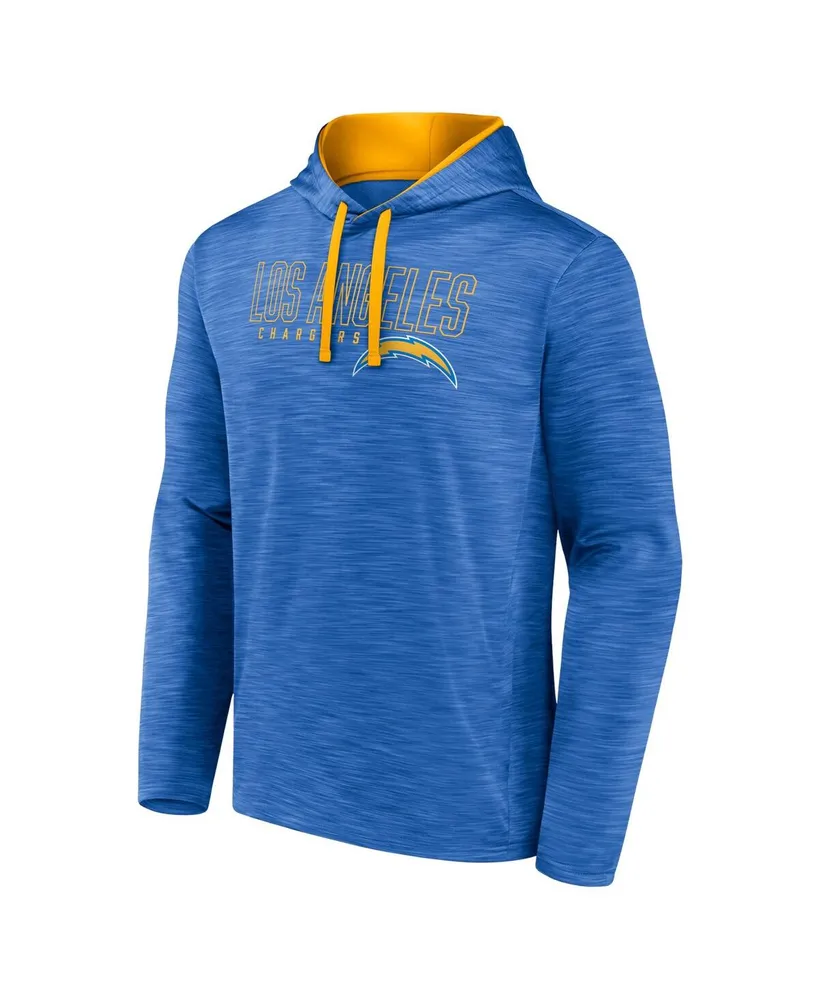 Men's Fanatics Heather Powder Blue Los Angeles Chargers Hook and Ladder Pullover Hoodie