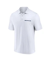 Men's Fanatics White, Navy Denver Broncos Lockup Two-Pack Polo Shirt Set