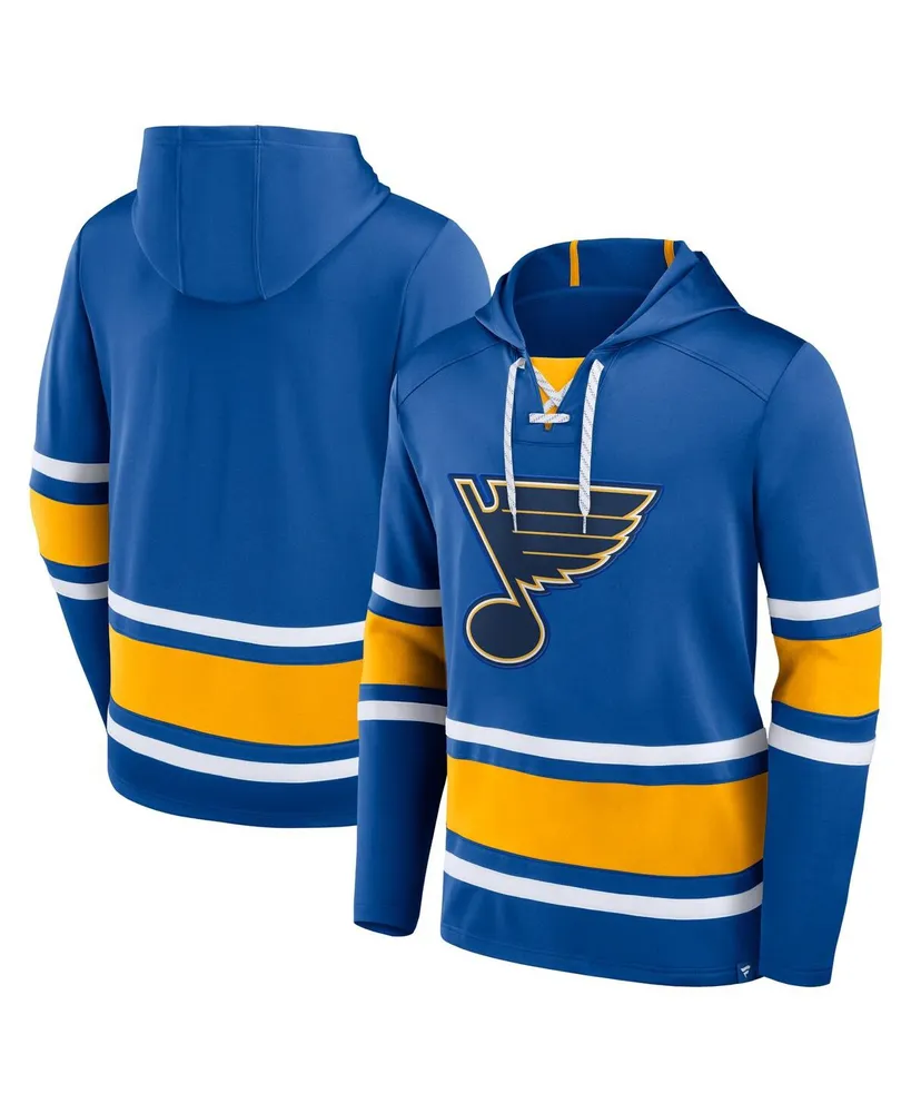 Men's Fanatics Blue St. Louis Blues Puck Deep Lace-Up Pullover Hoodie