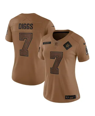 Women's Nike Trevon Diggs Brown Distressed Dallas Cowboys 2023 Salute To Service Limited Jersey