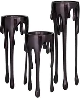 CosmoLiving Aluminum Pillar Candle Holder with Dripping Melting Designed Legs Set of 3 - 12", 10", 8" H