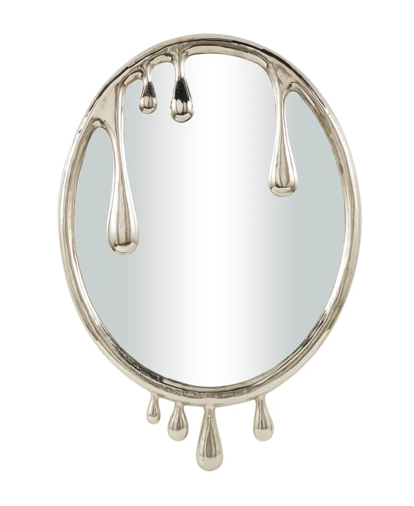 Rosemary Lane Aluminum Abstract Drip Wall Mirror with Melting Designed Frame, 36" x 1" x 43"