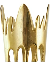 Rosemary Lane Aluminum Drip Vase with Melting Designed Body, 9" x 8" x 31"