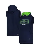 Men's Msx by Michael Strahan College Navy Seattle Seahawks Marathon Sleeveless Pullover Hoodie