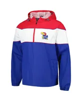 Men's G-iii Sports by Carl Banks Royal Kansas Jayhawks Center Line Half-Zip Raglan Hoodie Jacket