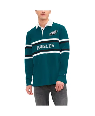 Men's Tommy Hilfiger Green Philadelphia Eagles Cory Varsity Rugby Long Sleeve T-shirt
