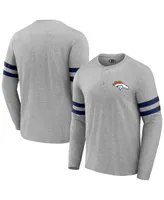 Men's Nfl x Darius Rucker Collection by Fanatics Heather Gray Denver Broncos Henley Long Sleeve T-shirt