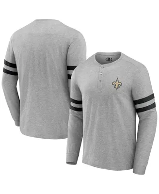 Men's Nfl x Darius Rucker Collection by Fanatics Heather Gray New Orleans Saints Henley Long Sleeve T-shirt