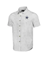 Men's Nfl x Darius Rucker Collection by Fanatics White Dallas Cowboys Woven Short Sleeve Button Up Shirt