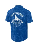 Men's Darius Rucker Collection by Fanatics Royal Distressed Los Angeles Dodgers Denim Team Color Button-Up Shirt