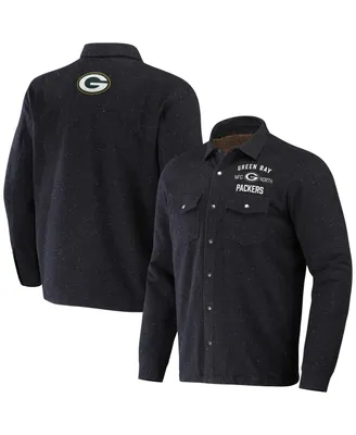 Men's Nfl x Darius Rucker Collection by Fanatics Charcoal Green Bay Packers Shacket Full-Snap Jacket