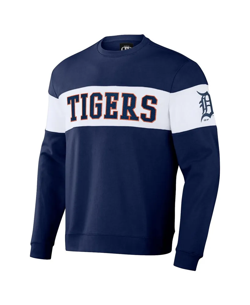 Men's Darius Rucker Collection by Fanatics Navy Detroit Tigers Stripe Pullover Sweatshirt