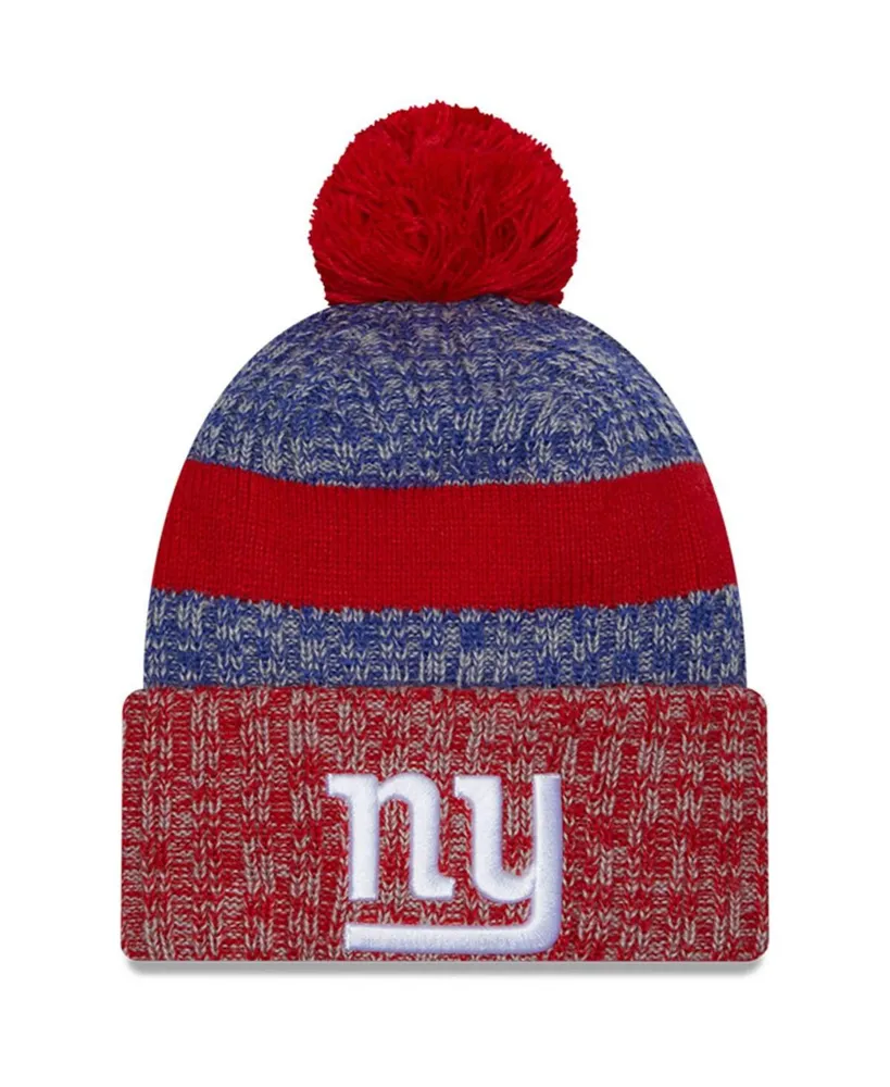 Men's New Era Royal, Red New York Giants 2023 Sideline Sport Cuffed Pom Knit Hat