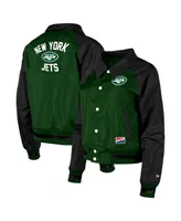 Women's New Era Green New York Jets Coaches Raglan Full-Snap Jacket