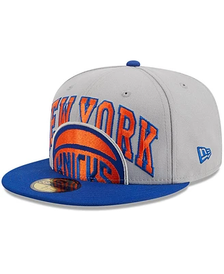 Men's New Era Gray, Blue York Knicks Tip-Off Two-Tone 59FIFTY Fitted Hat