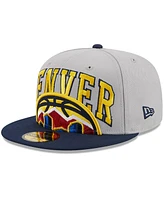 Men's New Era Gray, Navy Denver Nuggets Tip-Off Two-Tone 59FIFTY Fitted Hat