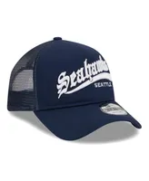 Men's New Era College Navy Seattle Seahawks Caliber Trucker 9FORTY Adjustable Hat