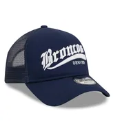 Men's New Era Navy Denver Broncos Caliber Trucker 9FORTY Adjustable Hat