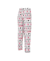Men's Concepts Sport White, Red Atlanta Falcons Tinsel Raglan Long Sleeve T-shirt and Pants Sleep Set