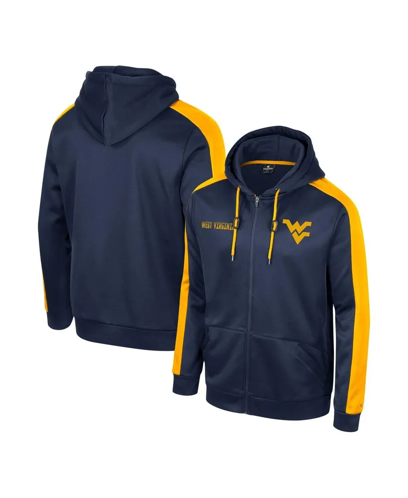 Men's Colosseum Navy West Virginia Mountaineers Reese Full-Zip Hoodie