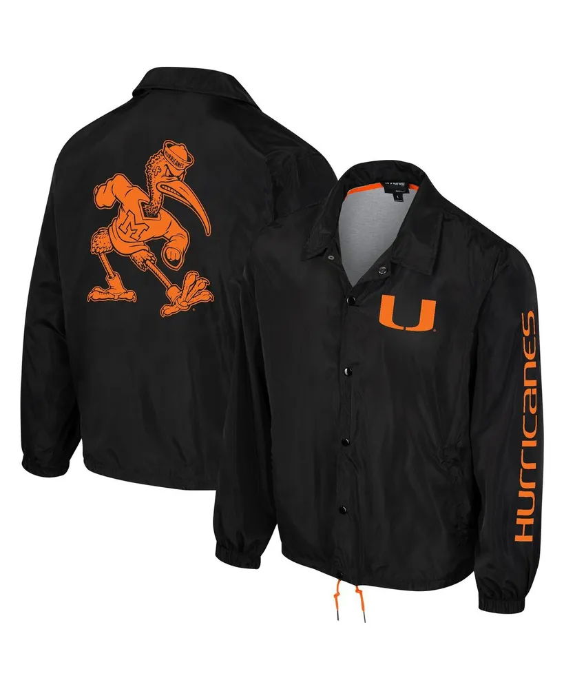 Men's and Women's The Wild Collective Black Miami Hurricanes Coaches Full-Snap Jacket