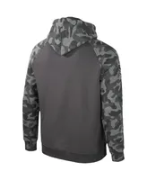 Men's Colosseum Charcoal Wisconsin Badgers Oht Military-Inspired Appreciation Camo Raglan Pullover Hoodie