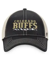 Men's Top of the World Black, Natural Colorado Buffaloes Boulder Trucker Adjustable Hat