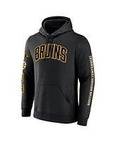 Men's Fanatics Black Distressed Boston Bruins Centennial Pullover Hoodie