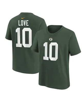 Preschool Boys and Girls Nike Jordan Love Green Bay Packers Player Name Number T-shirt