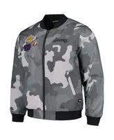 Men's and Women's The Wild Collective Gray Los Angeles Lakers 2023/24 City Edition Camo Bomber Full-Zip Jacket