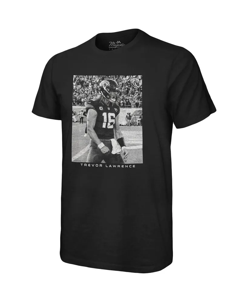 Men's Majestic Threads Trevor Lawrence Black Jacksonville Jaguars Oversized Player Image T-shirt