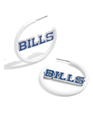 Women's Baublebar Buffalo Bills Enamel Hoop Earrings