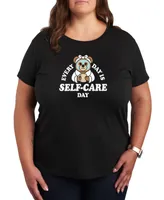 Hybrid Apparel Trendy Plus Self Care Teddy Graphic T-shirt