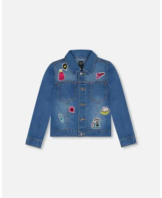 Girl Jean Jacket With Funny Patches