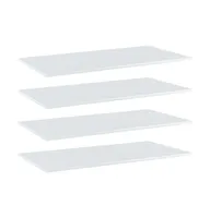 Bookshelf Boards 4 pcs High Gloss White 39.4"x19.7"x0.6" Engineered Wood