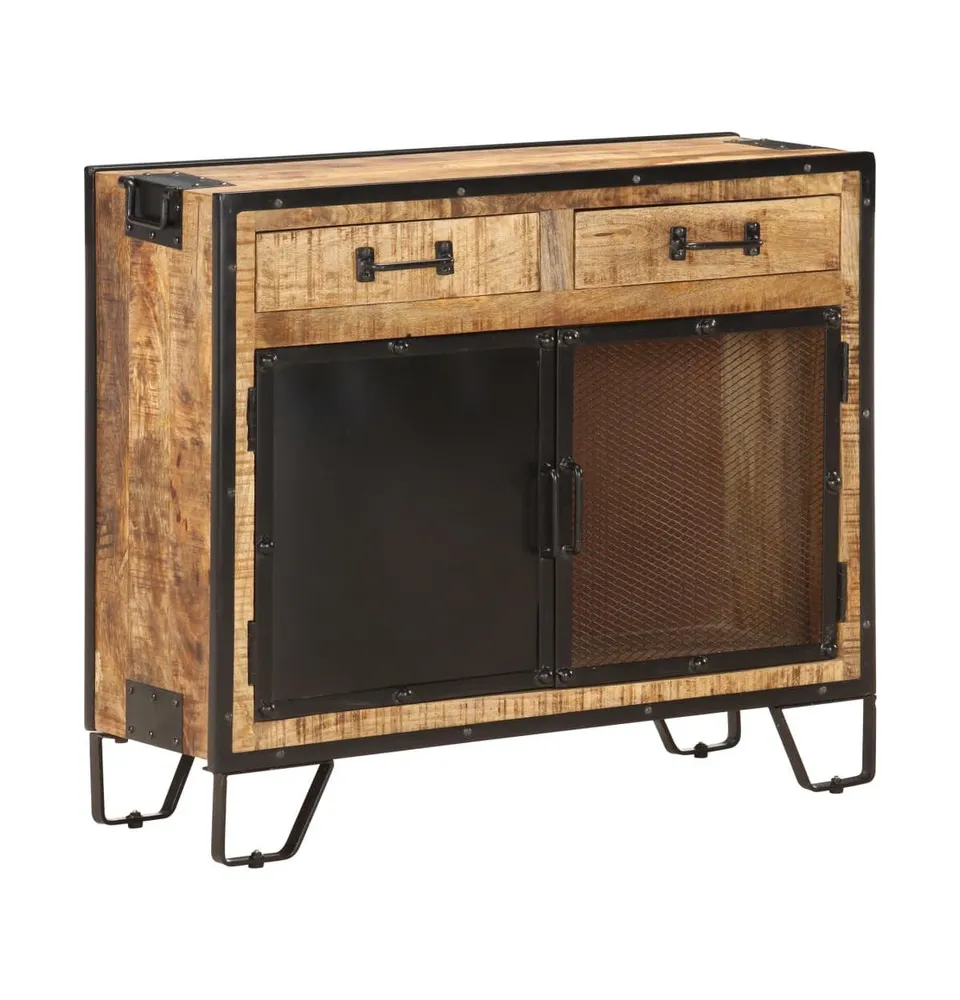 Sideboard 31.5"x12.2"x28" Solid Rough Mango Wood