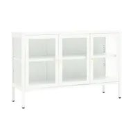 Sideboard White 41.3"x13.8"x27.6" Steel and Glass