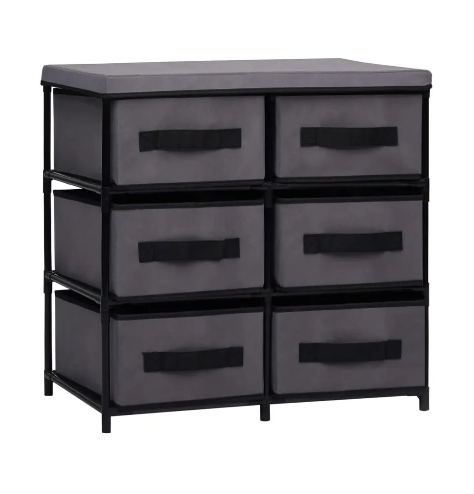 Storage Cabinet with 6 Drawers 21.7"x11.4"x21.7" Gray Steel