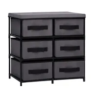 Storage Cabinet with 6 Drawers 21.7"x11.4"x21.7" Gray Steel