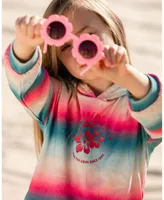 Girl French Terry Hooded Sweatshirt Printed Tie Dye Waves