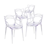 4 Pack Transparent Stacking Side Chair