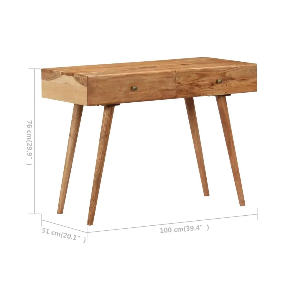 Desk 39.3"x20"x29.9" Solid Acacia Wood