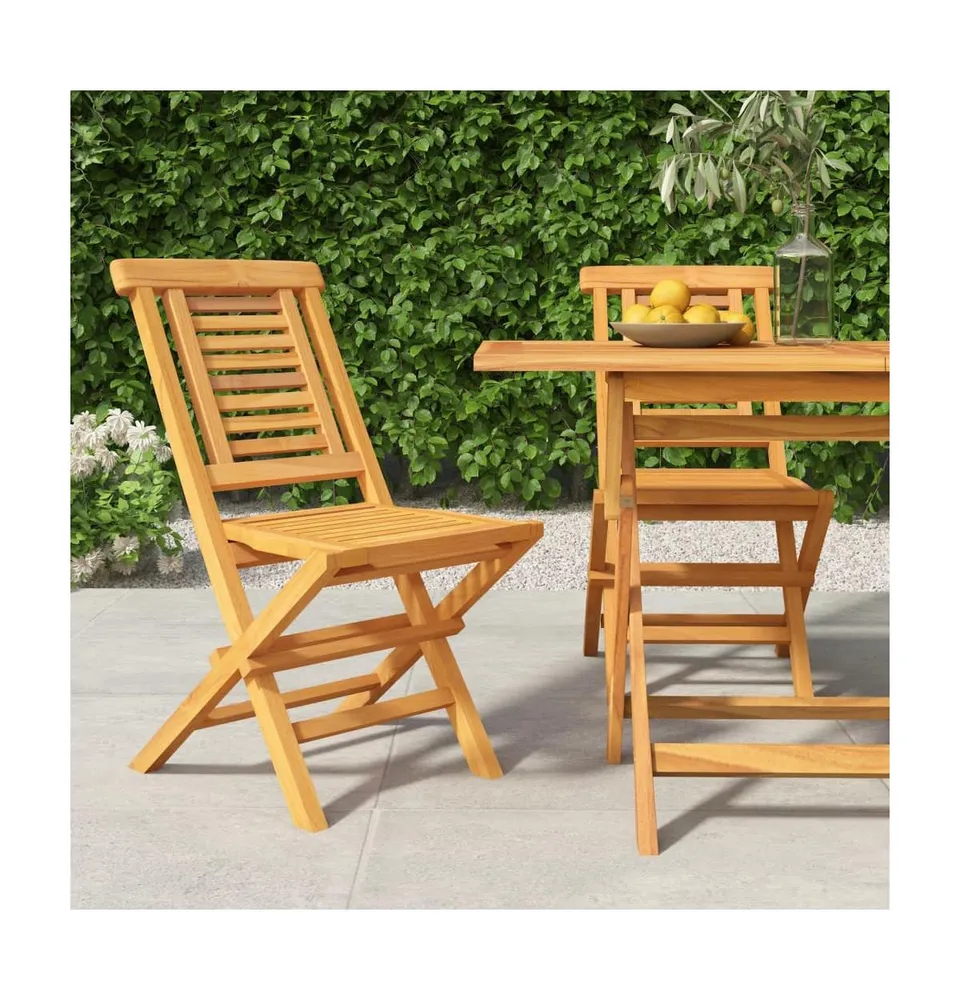 Folding Patio Chairs 2 pcs 18.5"x24.8"x35.4" Solid Wood Teak