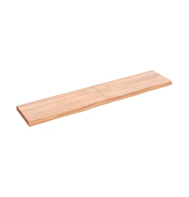 Wall Shelf Light Brown 55.1"x11.8"x(0.8"-1.6") Treated Solid Wood Oak